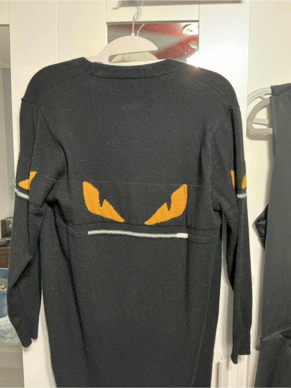 Fendi Black Knit Top with Subtle Logo Tag